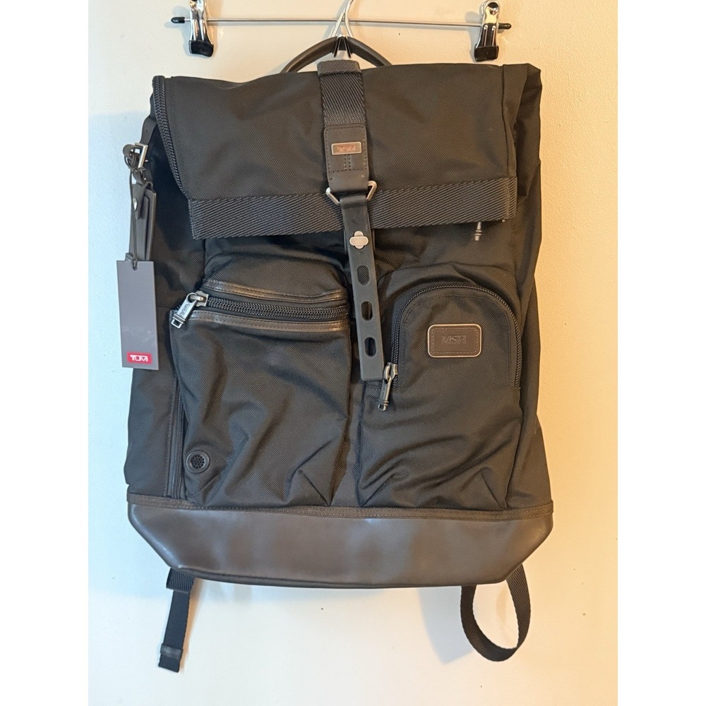 Tumi Luke Roll-Top Black Backpack  FXT Ballistic Nylon Style 222388HK2 NWT